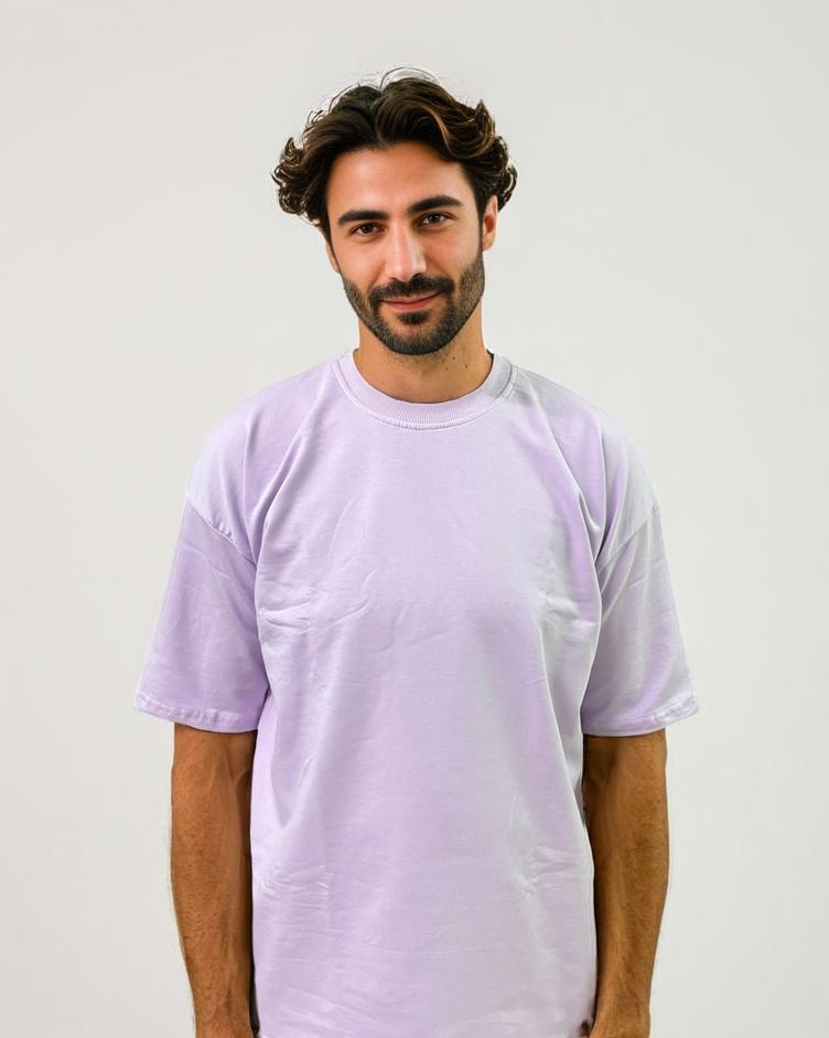 Lavender back printed oversized T-shirt from Cozy Soul (Unisex T-Shirt)