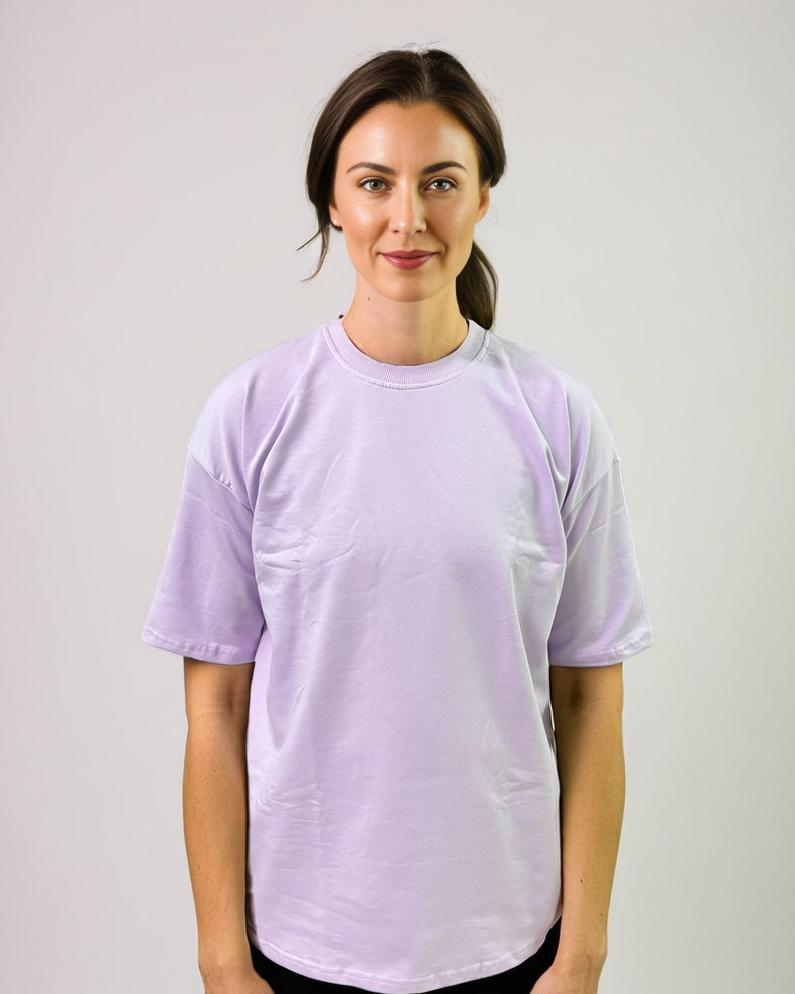 Lavender back printed oversized T-shirt from Cozy Soul (Unisex T-Shirt)