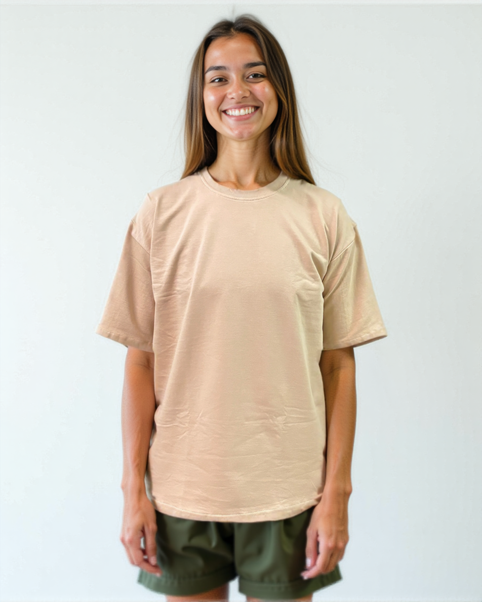 Beige oversized T-shirt from Cozy Soul (Unisex T-Shirt)