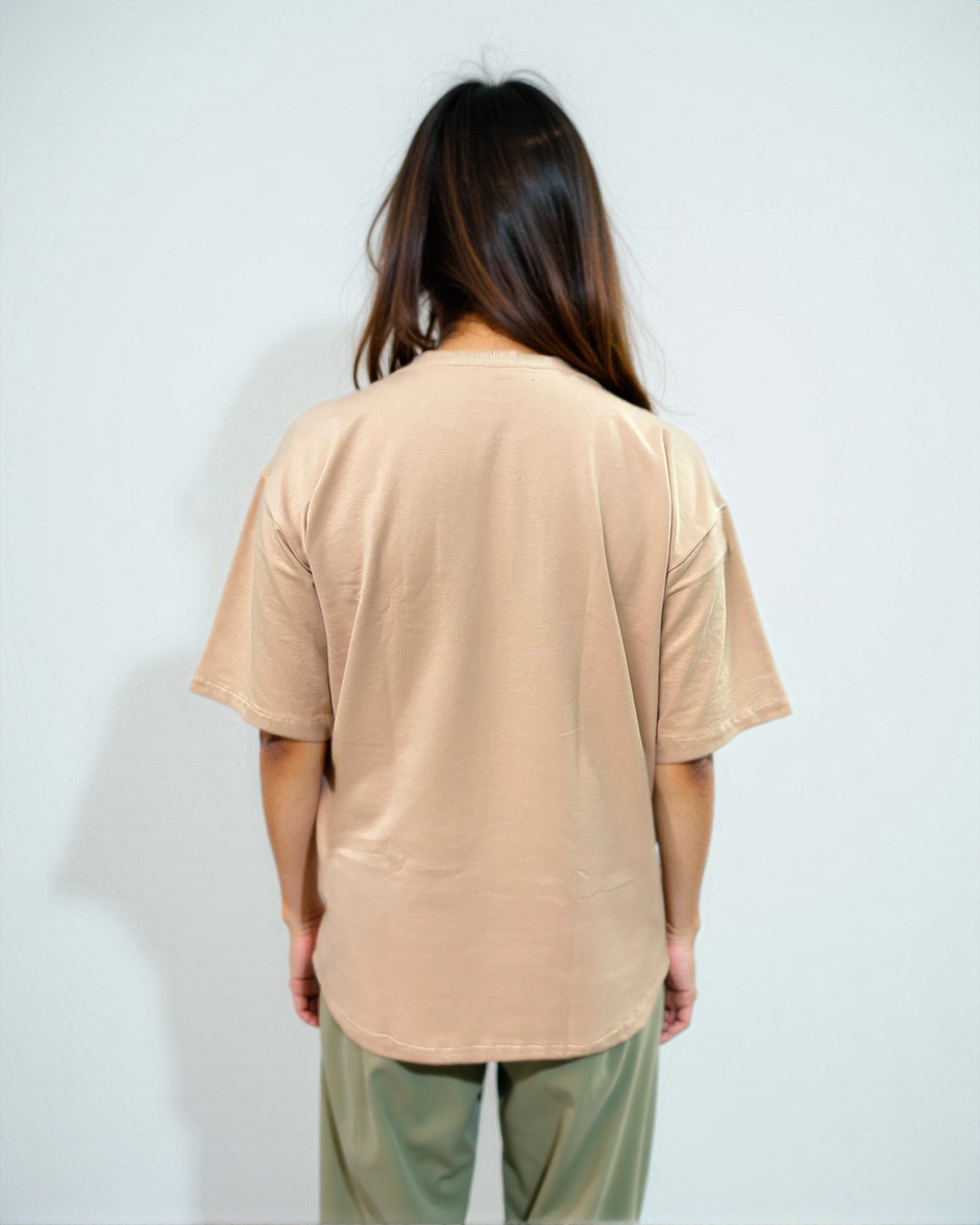 Beige oversized T-shirt from Cozy Soul (Unisex T-Shirt)