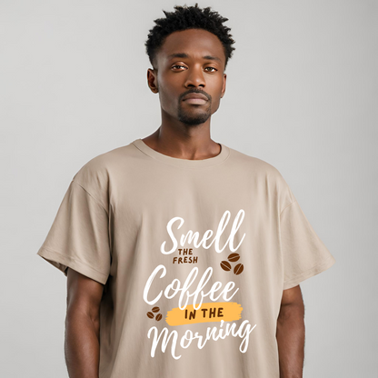 Beige printed oversized Tshirt for men - Cozy Soul