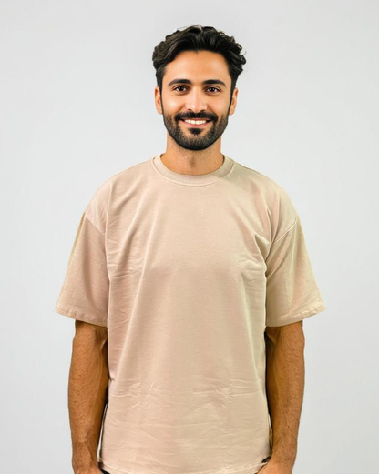 Beige oversized T-shirt from Cozy Soul (Unisex T-Shirt)