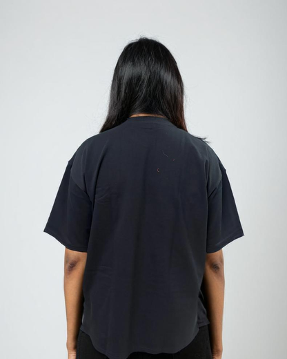 Black printed oversized T-shirt from Cozy Soul (Unisex T-shirt)