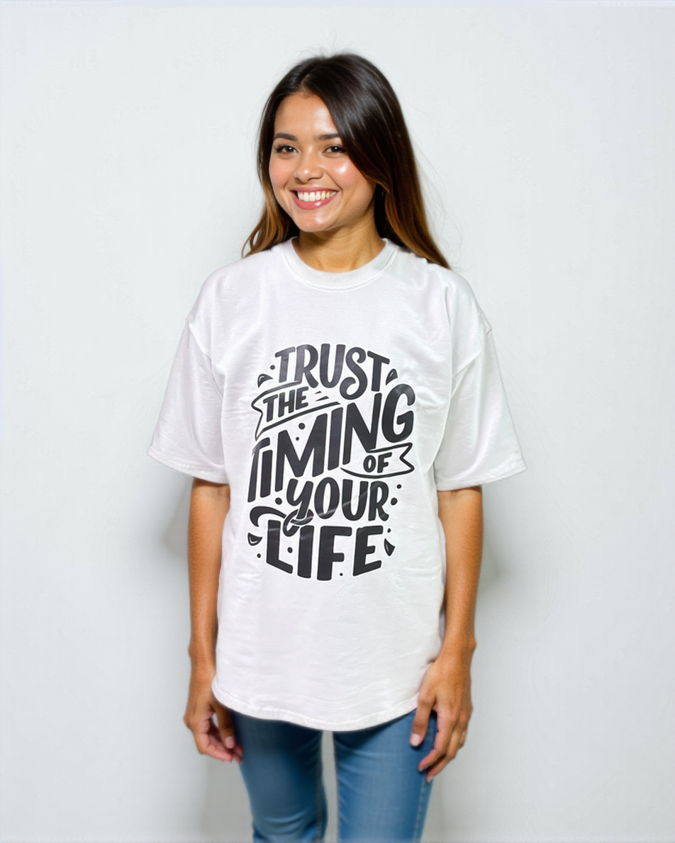 White printed oversized T-shirt From Cozy Soul (Unisex T-Shirt)