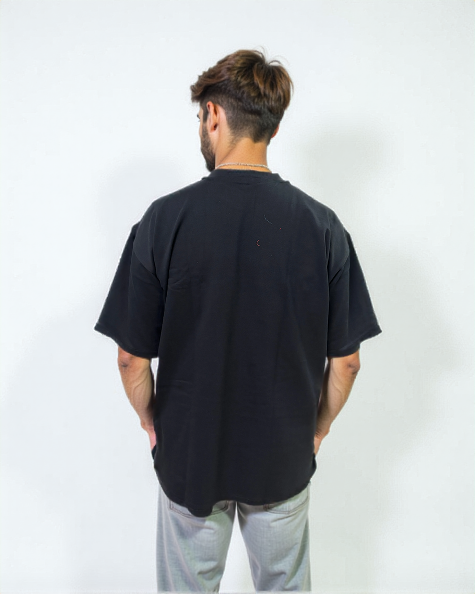 Black printed oversized T-shirt from Cozy Soul (Unisex T-shirt)