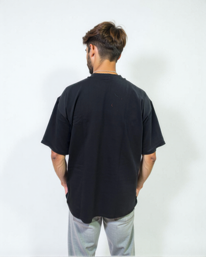 Black printed oversized T-shirt from Cozy Soul (Unisex T-shirt)