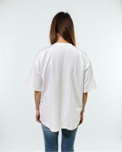 White printed oversized T-shirt From Cozy Soul (Unisex T-Shirt)