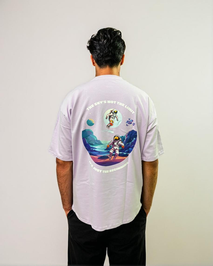 Lavender back printed oversized T-shirt from Cozy Soul (Unisex T-Shirt)